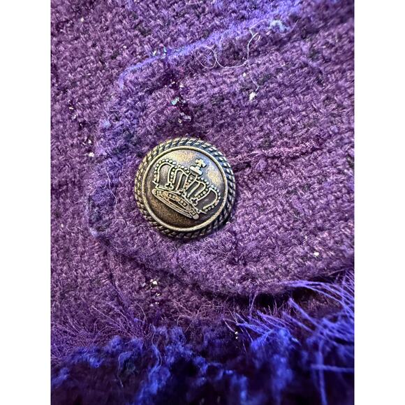 Personal Privilege Ruffled V-Neck Purple Jacket (size M) - Picture 6 of 7